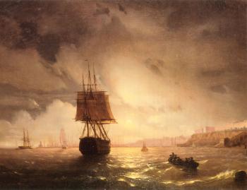 Ivan Constantinovich Aivazovsky : The Harbor At Odessa On The Black Sea